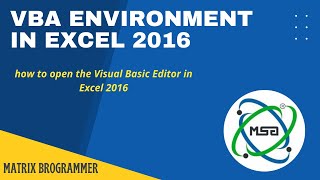 How to use Visual Basic Editor in Excel 2016 | VB Programming Session 1