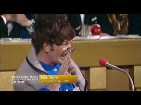 Rudi Zörns als Bretzelfrau bei Mainz bleibt Mainz 1976