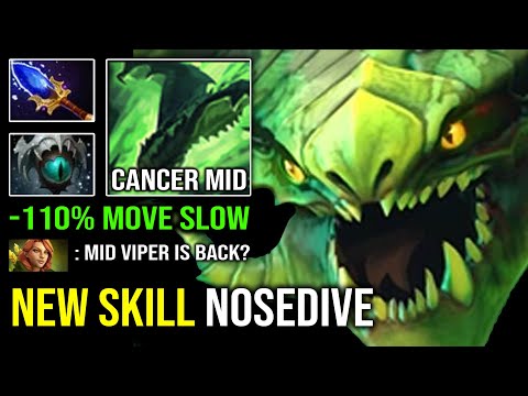 CANCER MID VIPER IS BACK IN 7.32 | NEW Aghs Skill Nosedive +110% Skadi Move Slow Dota 2