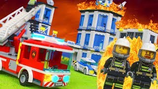 LEGO Feuerwehrmann Kinderfilm: Feuer in der Polizeistation | Stop Motion für Kinder deutsch