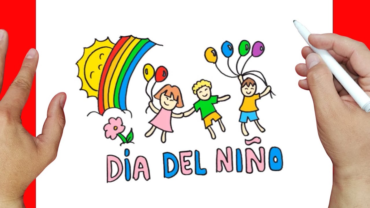 ?? ?? ?? Como hacer un DIBUJO PARA EL DIA DEL NIÑO paso a paso y muy facil - Dibujos para colorear