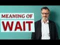 Wait | Meaning of wait