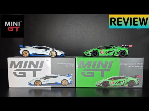Mini GT - Lamborghini Huracan GT3 EVO2 IMSA Daytona & Huracan STO Bianco Asopo - REVIEW