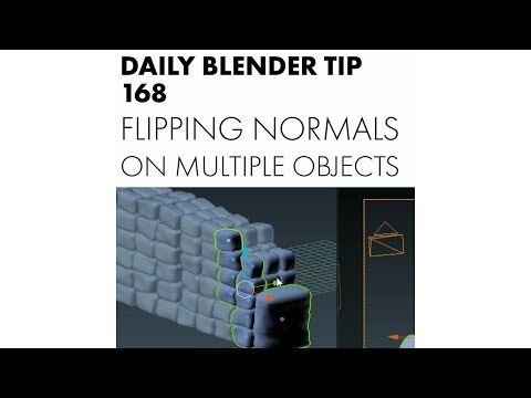 Daily Blender Tip 168 - Flipping normals on multiple objects