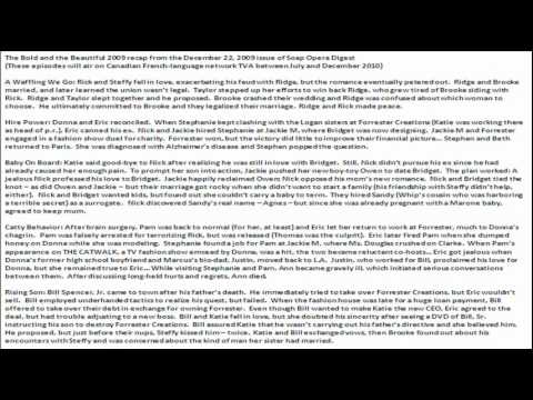 B&B 2009 Recap -- TVA spoilers for second half of 2010