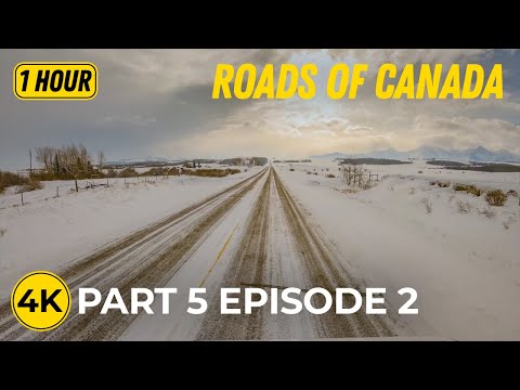 4K Scenic Winter Drive Canada | Road Sounds for Cardio, Cycling & Treadmill Training - Pt 5; Ep 2