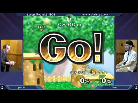 MMOM177 SSBM - pushin (Fox) vs. Stus (Falco, Luigi) - Melee LR2