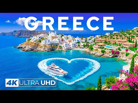 [4K] Greece 🇬🇷 Aerial Views of Santorini’s Iconic Whitewashed Villas & Crystal Blue Waters
