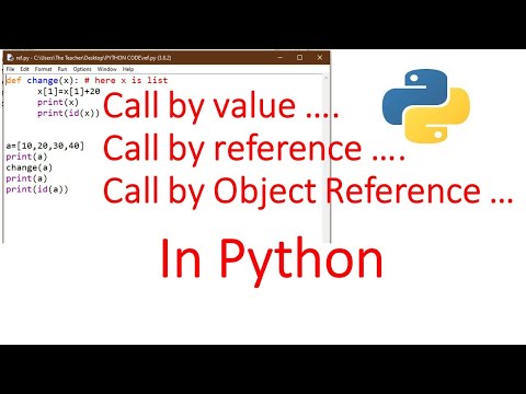 Call By Object In Python Call By Value And Call By Reference Python Programming