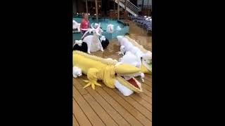 Carnival Cruise Line up HUGE Towel Animals