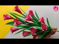 Day 2 7 Day S Paper Craft CHALLANGE Paper Flower Stick Handmade Paper Craft How To Make