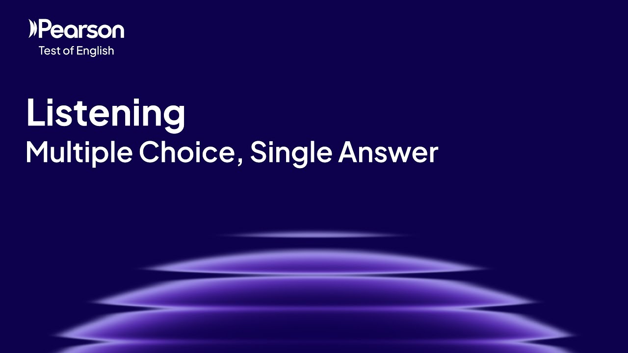 PTE Academic | Listening | Multiple Choice, Single Answer