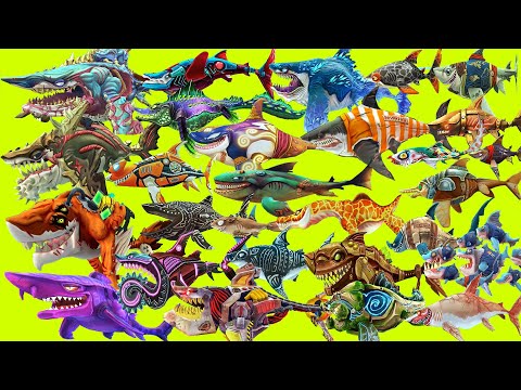 Hungry Shark World - NEW UPDATE - All 33 Sharks & Skins Unlocked - NEW 3 TOXIC SHARKS