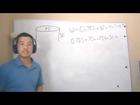 Part of a video titled Water Math: Calculating Volume of a Cylinder - YouTube