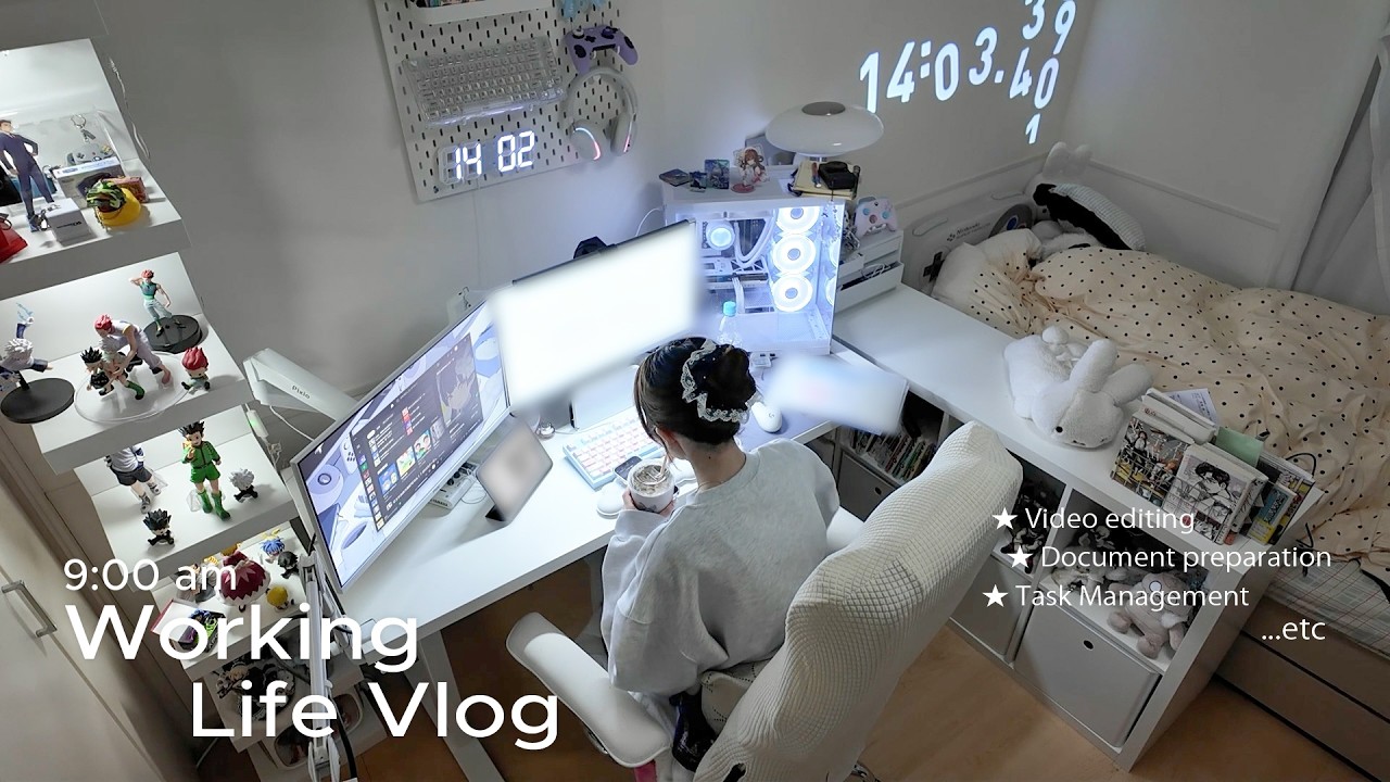みんなとモチベをアップする🆙お仕事vlog🧑‍💻🌟在宅動画編集者の日常🏡