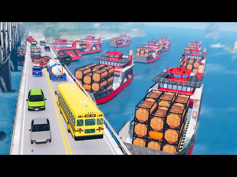 Breakable Car Bridge Crashes #8 - Beamng drive