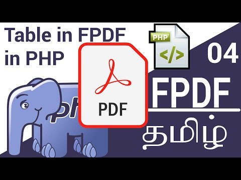 How To Create Tables in FPDF in Tamil