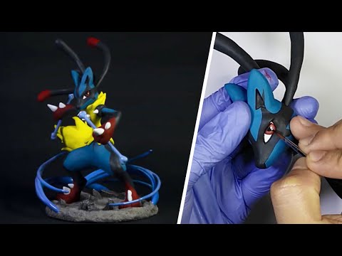 Sculpting MEGA LUCARIO | POKEMON Clay Art