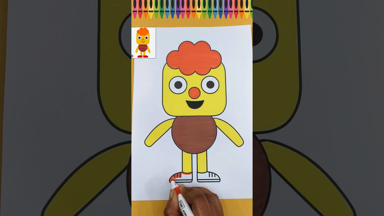 Cheesy | Super Simple Coloring | If You're Happy #coloring #toddlerlearning #shorts