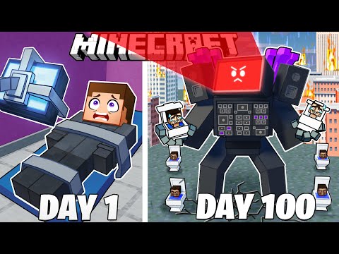 MaxCraft - I Survived 100 Days as TV MAN in HARDCORE Minecraft!
