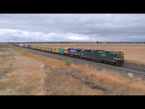 G539 & XR557 With 7902V Mildura Container Train At Gheringhap Loop (17/1/2023) - PoathTV