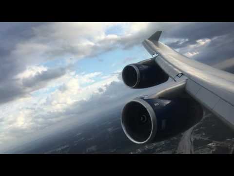 Epic Boeing 747-400 takeoff from Houston