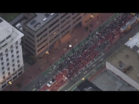 Hundreds march in San Francisco to protest Trump's 1st year in office