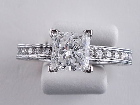 2.12 ctw Princess Cut G VS2 Diamond Engagement Ring - BigDiamondsUSA