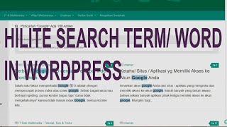 Highlight Search Term / Word Result in Wordpress