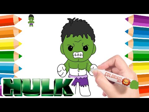 Dessin HULK 🎨 Coloriage HULK Super Héros Dessin Marvel Avengers ✏️