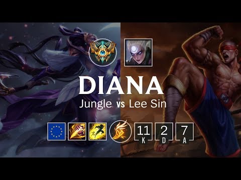 Diana Jungle vs Lee Sin - EUW Challenger Patch 8.22
