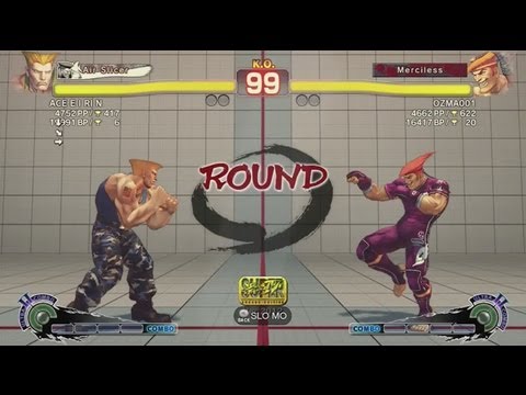ACE E I RI N (Guile) vs. OZMA001 (Adon), Momome (Guile) - SSFIV AE 2012 Matches