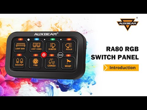 Auxbeam® RA80 RGB Switch Panel, Toggle/ Momentary/ Pulsed Mode Supported (One-Sided Outlet)