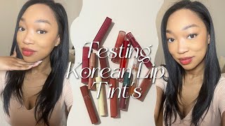 BEST Korean Lip Tint's for Brown Skin 🎀| Swatches & Review | Romand + Etude House + Peripera