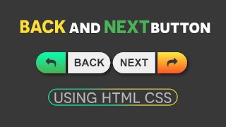 Back & Next button icons using HTML CSS | html css projects | html css tutorials for beginners 2021.