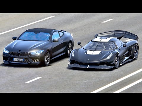 Koenigsegg Jesko vs BMW M8 Jet Engine - Drag Race 20 kM
