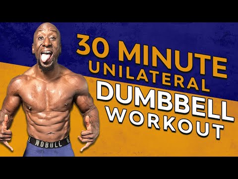 30 Minute Unilateral Dumbbell HIIT Workout | Build Muscle | Fat Burn