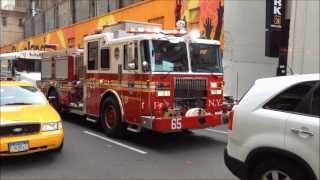 SUPER EXCLUSIVE 3 DAY OLD BRAND NEW FDNY ENGINE 65 GIVING ME A TOOT WHILE ON W. 53RD ST. & 8TH AVE.