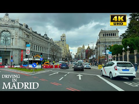 Driving in Madrid, Spain - 4K UHD - Driving Downtown - Driving Tour