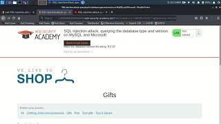 SQL injection attack, querying the database type and version on MySQL and Microsoft{check down}