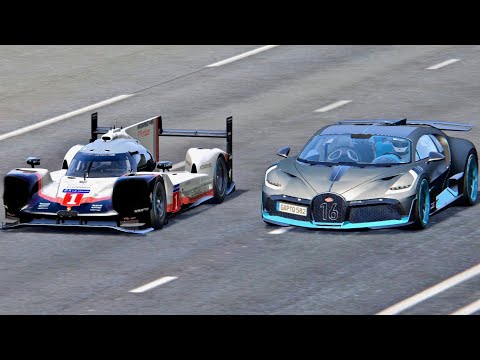 Bugatti Divo vs Porsche 919 EVO - Drag Race