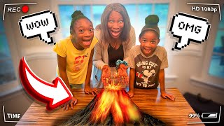 I MADE A HOMEMADE VOLCANO FROM SCRATCH WITH MY GRAND KIDS