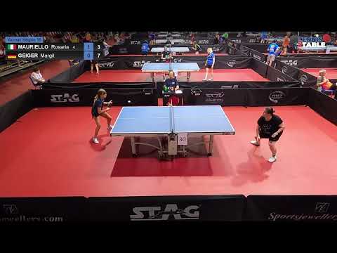 MAURIELLO Rosaria vs GEIGER Margit - Championnats d'Europe Vétérans 2022 tennis de table Rimini