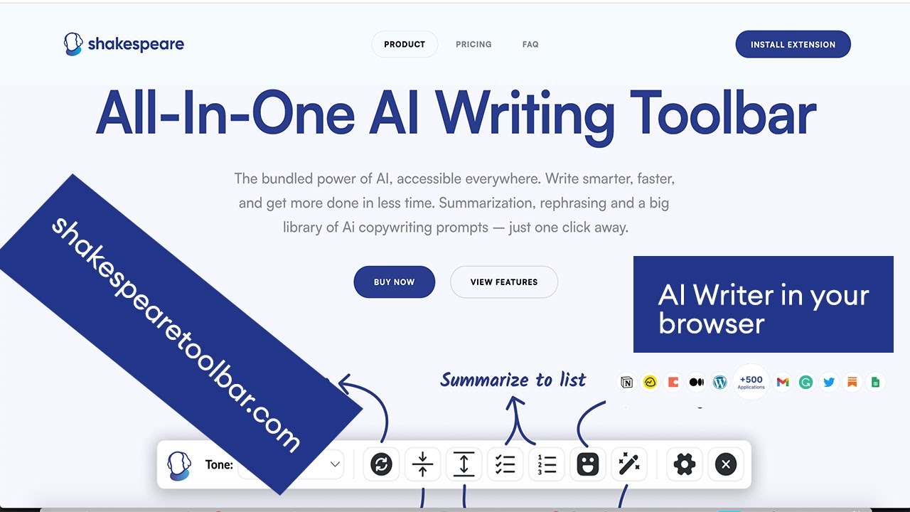 Shakespeare AI Toolbar tutorial