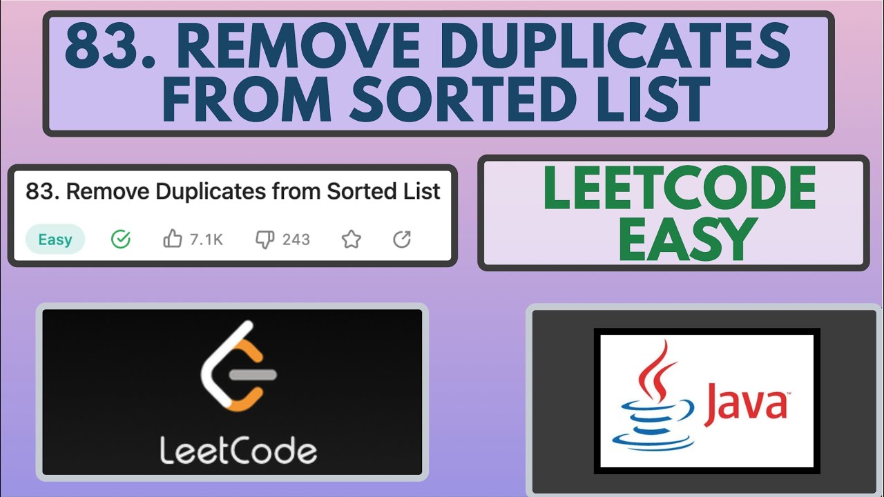 Leetcode | 83. Remove Duplicates from Sorted List | Easy | Java Solution