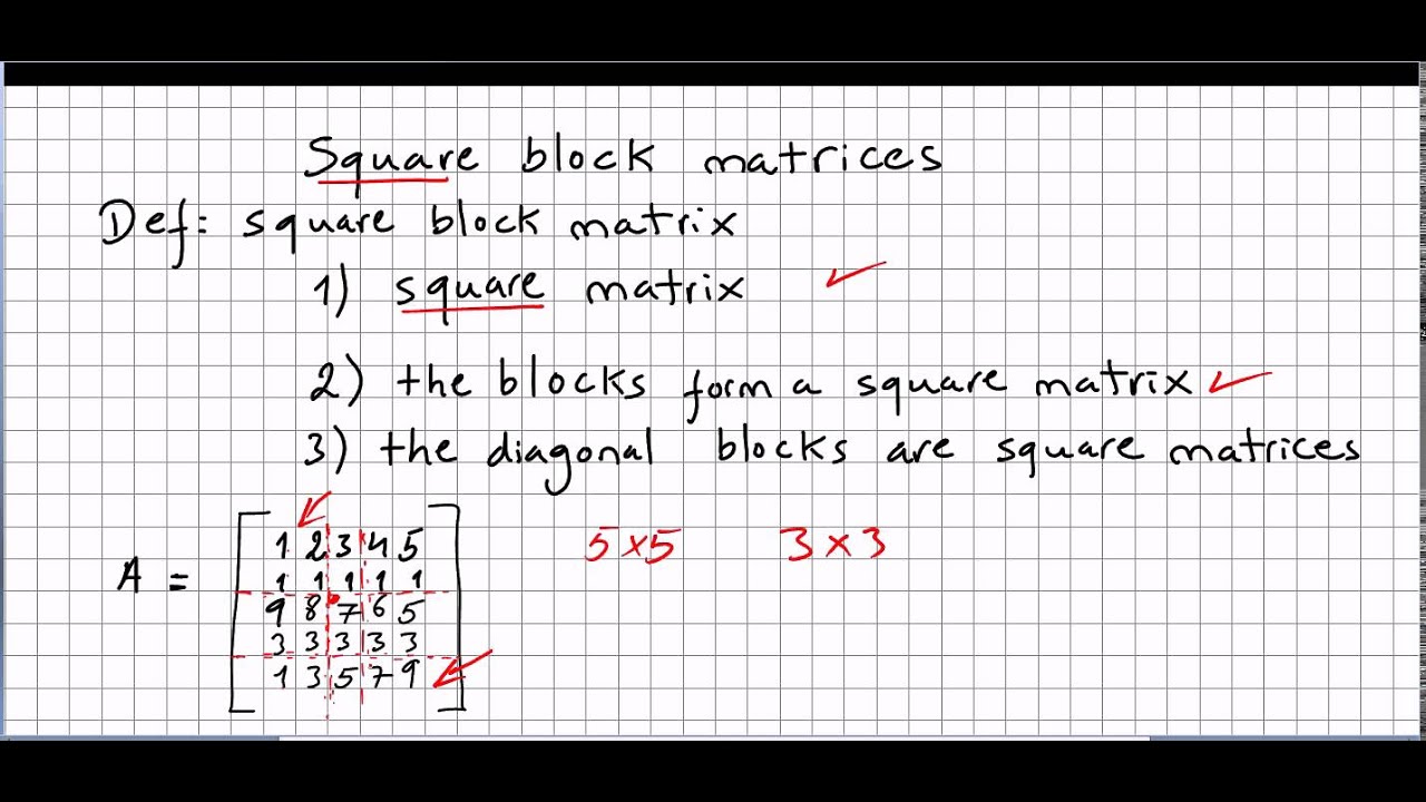 Linear Algebra 100, Square Block Matrix