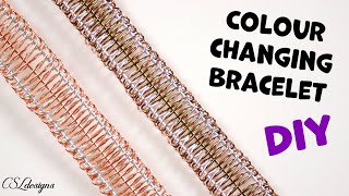 Colour changing wire macrame bracelet tutorial