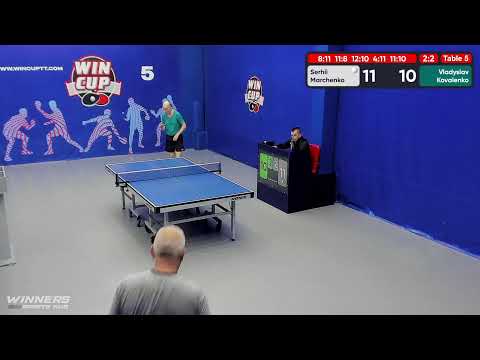 13:00 Марченко Сергей 3-2 Коваленко Владислав стол 5  ЮГ-2  07.07.22