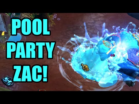 Pool Party Zac Skin Spotlight Gameplay! (LoL - League of Legends)