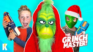 The Grinch Master Stole our Toys! Nerf Battle + Spider-Man Grinch | KIDCITY